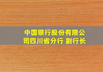 中国银行股份有限公司四川省分行 副行长